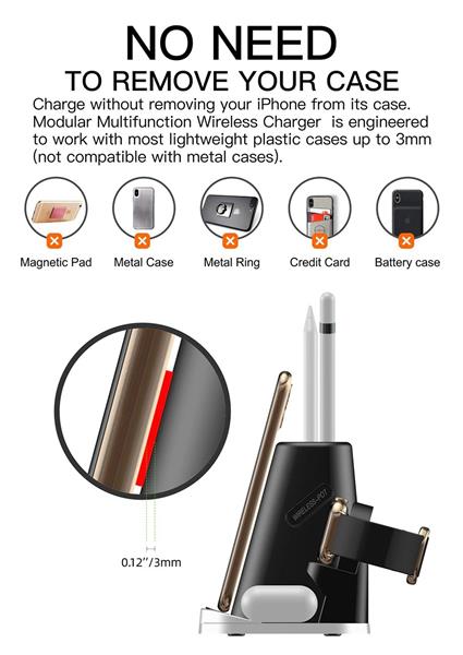 Grote foto drphone level2 draadloze oplader 4 in 1 docking station oplaadstation airpods apple watch telecommunicatie opladers en autoladers