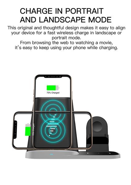 Grote foto drphone level2 draadloze oplader 4 in 1 docking station oplaadstation airpods apple watch telecommunicatie opladers en autoladers