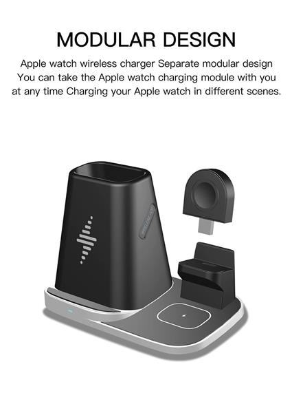 Grote foto drphone level2 draadloze oplader 4 in 1 docking station oplaadstation airpods apple watch telecommunicatie opladers en autoladers