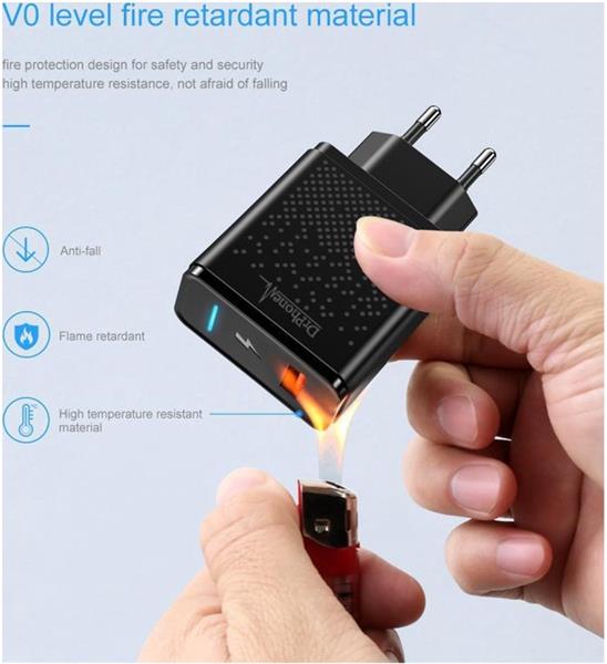 Grote foto drphone ls3 18w oplader kabel lader met led indicator 1 meter kabel voor o.a iphone ipad m telecommunicatie opladers en autoladers