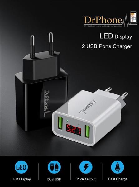 Grote foto drphone ico 1 magnetische lightning oplaadkabel 3a thuislader 2 poorten usb oplader 2.2a met led telecommunicatie opladers en autoladers