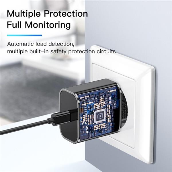 Grote foto drphone lunar black usb c 18w pd oplader type c thuislader met snel laden functie voor tab telecommunicatie opladers en autoladers