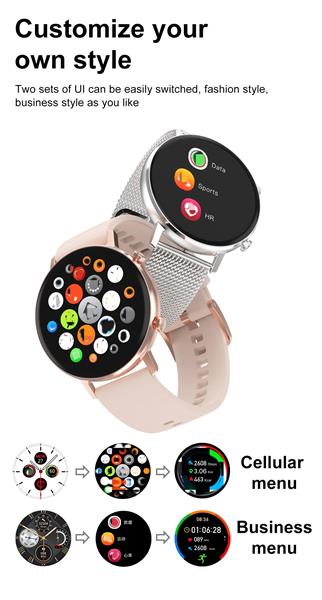 Grote foto drphone dtx 2 hybrid smartwatch 42mm voor mannen en vrouwen aluminium retina horloge 360x360 k kleding dames horloges