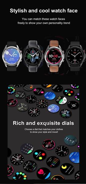 Grote foto drphone modelx3 smartwatch voor mannen 1.28inch ip67 waterdicht ecg bluetooth bellen mail kleding dames horloges