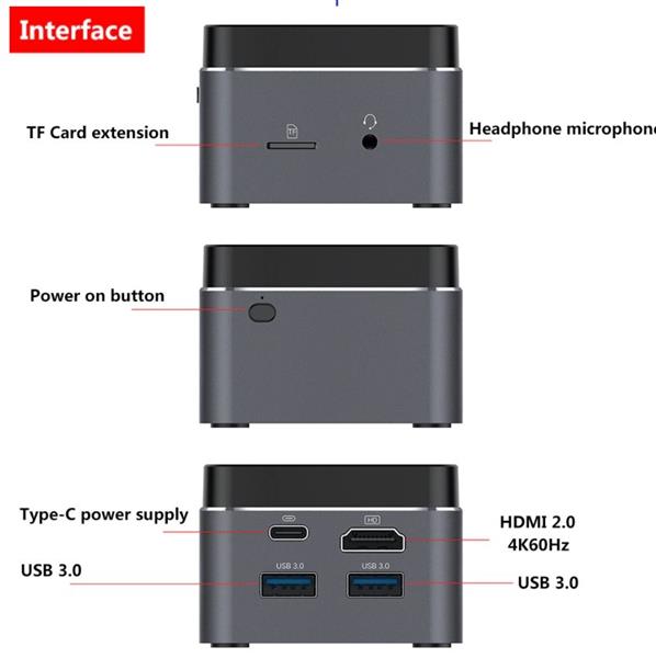 Grote foto elementkey inix ultra klein mini pc intel celeron j4125 2.7ghz 8gb ram 256gb ssd zwart computers en software overige computers en software