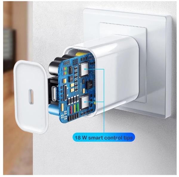 Grote foto drphone lunar pro series 18w oplader 2 meter usb c naar lightning kabel 5v lader geschikt vo telecommunicatie opladers en autoladers