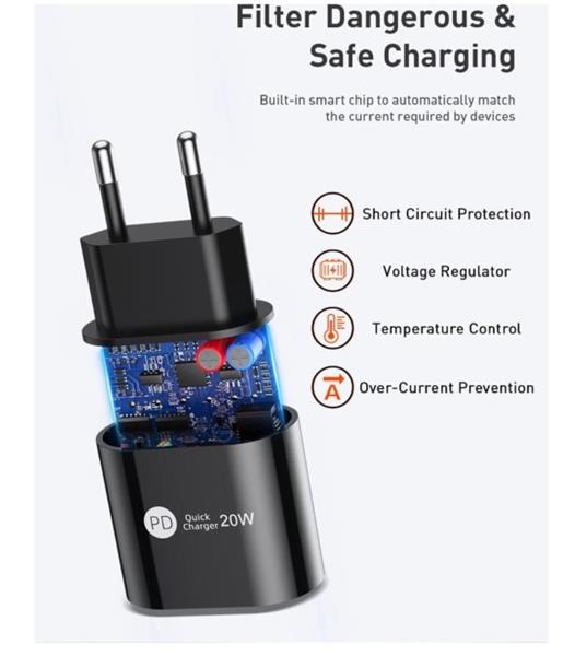 Grote foto drphone pdk lunar 20w thuislader 1 meter usb c naar lightning kabel 5v voor o.a iphone 12 12 pr telecommunicatie opladers en autoladers