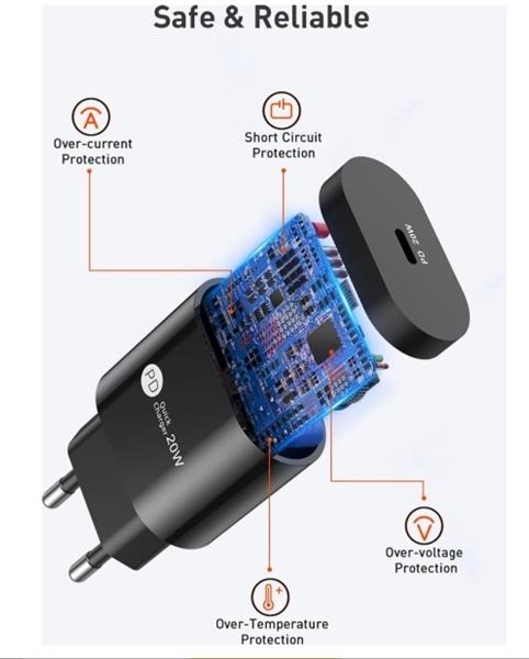 Grote foto drphone pdk lunar 20w thuislader 2 meter usb c naar lightning kabel 5v voor o.a iphone 12 12 pr telecommunicatie opladers en autoladers