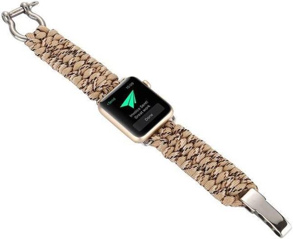 Grote foto drphone bnd1 fashion band nylon touw design geschikt voor apple watch 42 44 mm bruin kleding dames horloges