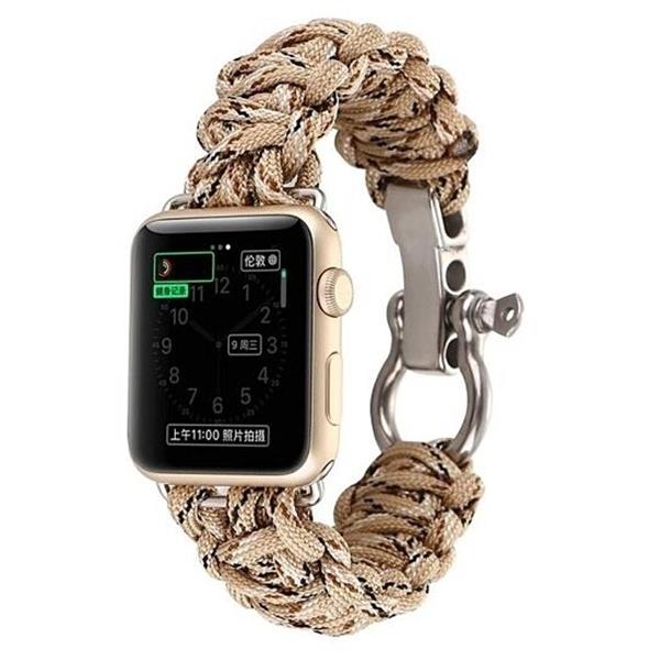 Grote foto drphone bnd1 fashion band nylon touw design geschikt voor apple watch 42 44 mm bruin kleding dames horloges