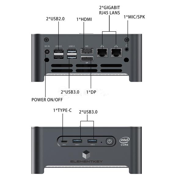 Grote foto elementkey ion mini pc i7 10750h 5 ghz computer 16gb ram 512gb nvme ssd windows 11 pr computers en software overige computers en software