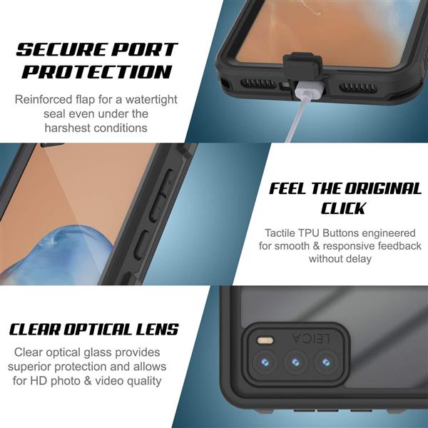 Grote foto drphone p40 waterdichte case ip68 full body beschermhoes zwart telecommunicatie mobieltjes