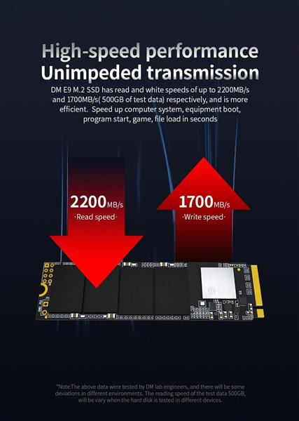 Grote foto luxwallet dm e9 m.2 nvme 2280 solid state drive ssd ondersteunt pcle gen3x4 512gb computers en software overige computers en software