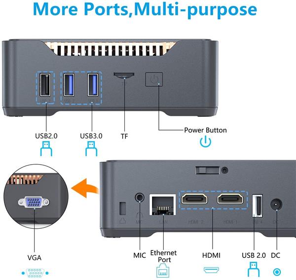 Grote foto elementkey inix3 ultra mini pc gemini lake j4125 8gb ddr4 ram 128gb ssd wifi bluetooth computers en software overige computers en software