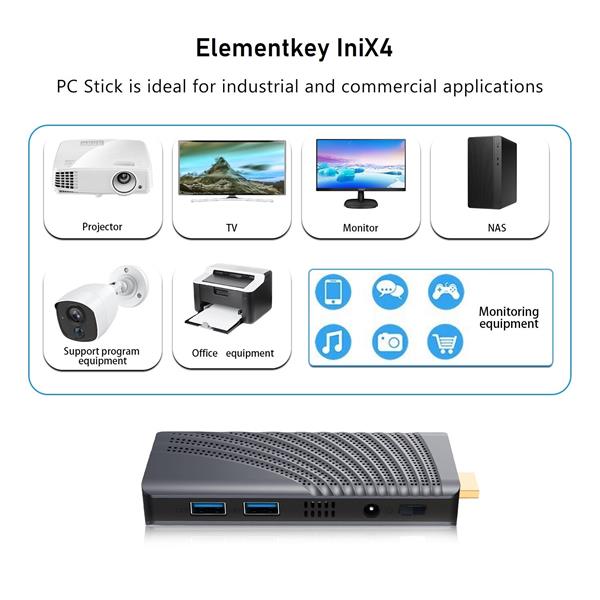 Grote foto elementkey inix4 ultra mini pc windows 11 pro intel celeron j4125 6gb ram 128gb ssd computers en software overige computers en software