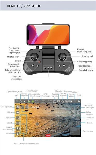 Grote foto luxwallet nocchi vicky 4d 30 km h 230 gram 2.4ghz wifi gps drone 300meter hd camera live computers en software overige computers en software