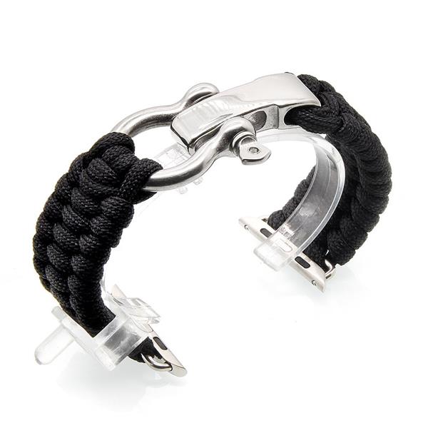 Grote foto drphone bnd1 fashion band nylon touw design geschikt voor apple watch 42 44 mm zwart kleding dames horloges
