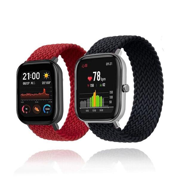 Grote foto drphone x nylon band elastische band maat l geschikt voor apple watch 42 44 mm zwart kleding dames horloges