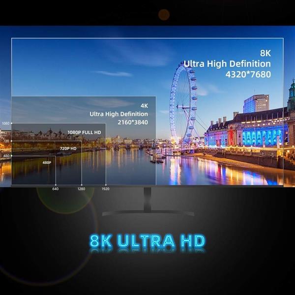 Grote foto drphone h120 8k ultra hd 1 meter displayport naar displayport 1.4 male naar male kabel telecommunicatie opladers en autoladers