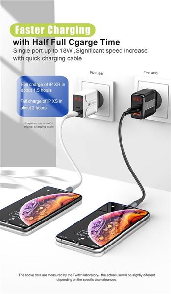 Grote foto drphone ops 2 quick charge 18w thuislader 2 meter magnetische iphone ipad lightning 3a led lig telecommunicatie opladers en autoladers