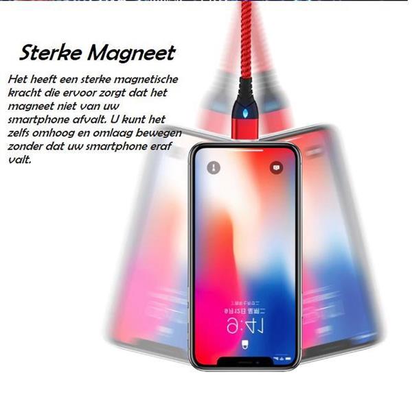 Grote foto drphone ops 2 quick charge 18w thuislader 2 meter magnetische iphone ipad lightning 3a led lig telecommunicatie opladers en autoladers