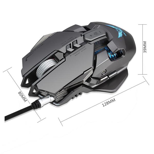 Grote foto elementkey xero mechanische gaming muis 3200 dpi programmeerbaar usb 2.0 bedraad led grijs computers en software overige computers en software