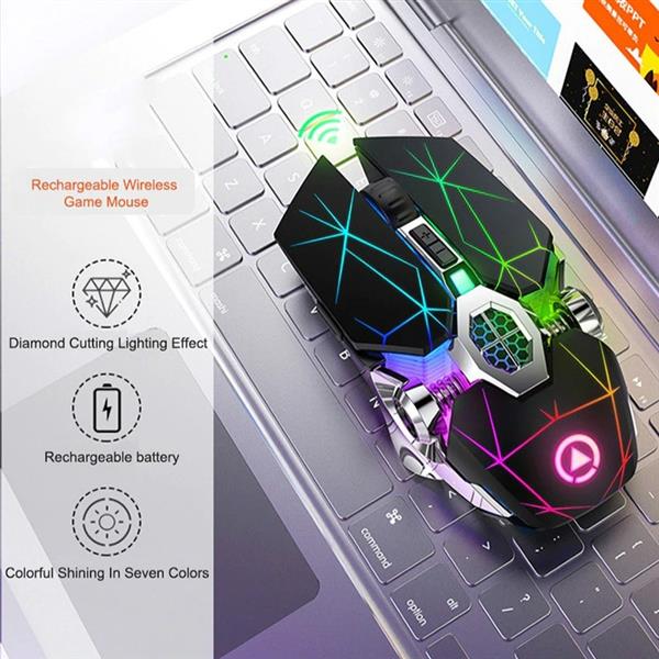 Grote foto elementkey dml3 draadloze usb 2.4ghz gaming muis met 7 kleuren verlichting stille optische ergonomi computers en software overige computers en software