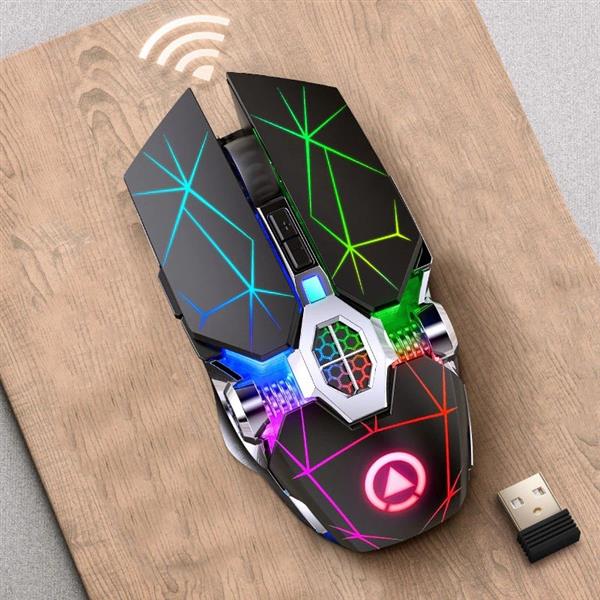 Grote foto elementkey dml3 draadloze usb 2.4ghz gaming muis met 7 kleuren verlichting stille optische ergonomi computers en software overige computers en software