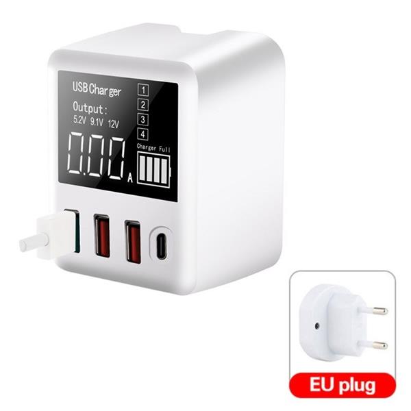 Grote foto drphone wlx intelligent qc 3.0 2.4a pd 3.0 multi poort usb snellader 40w met lcd scherm snel opl telecommunicatie opladers en autoladers