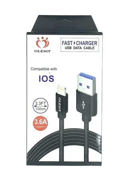 Grote foto olesit lightning 1 meter fast charge 3.6a snelle oplaadkabel veilig laden data sync transfer telecommunicatie opladers en autoladers