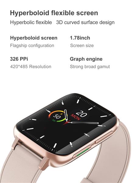 Grote foto drphone curvx 3d pixel scherm smartwatch 44mm 1.78 inch 420 485 ecg fitness tracker hartslag kleding dames horloges