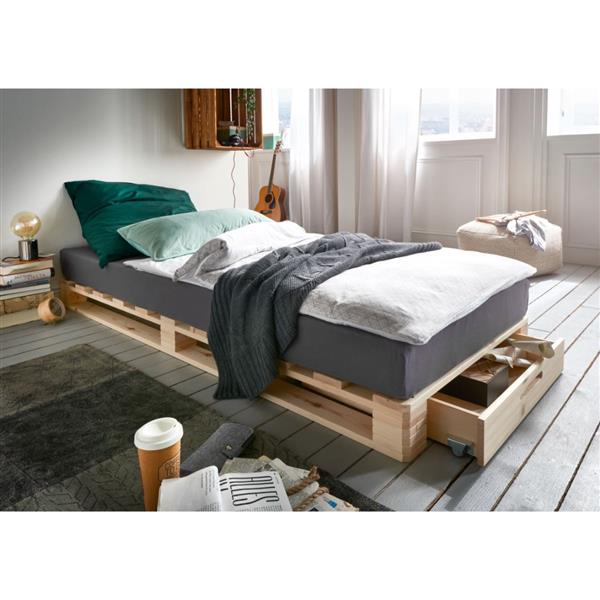 Grote foto pallet 1 persoonsbed naturel beds and more antiek en kunst stoelen en banken