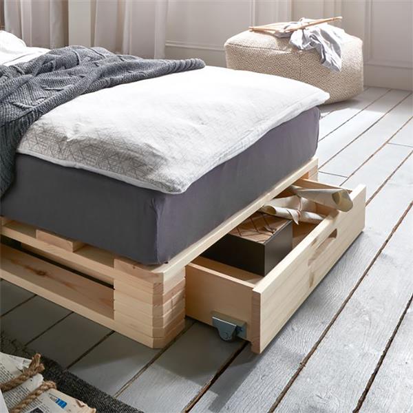 Grote foto pallet 1 persoonsbed naturel beds and more antiek en kunst stoelen en banken