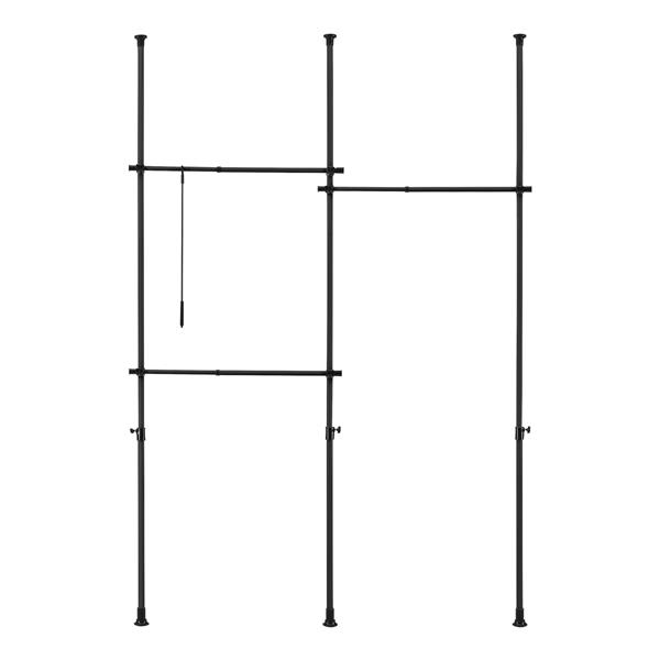Grote foto en.casa telescopisch kledingrek kemi verstelbaar zwart 150 230 cm huis en inrichting overige