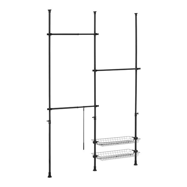 Grote foto en.casa telescopisch kledingrek kemi verstelbaar zwart 160 200 cm huis en inrichting overige