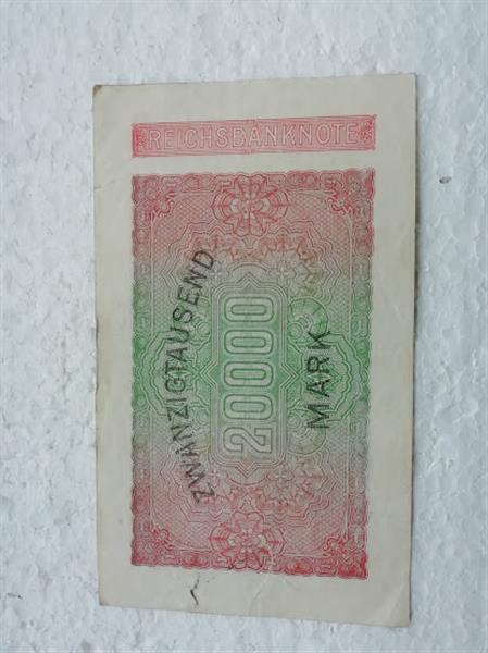 Grote foto bankbiljet duitsland 20.000 mark uit 1923 verzamelen munten duitsland
