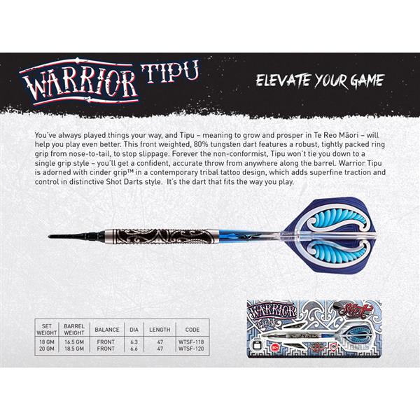 Grote foto softtip shot warrior tipu 80 st. warrior tipu 80 20 gram sport en fitness darts