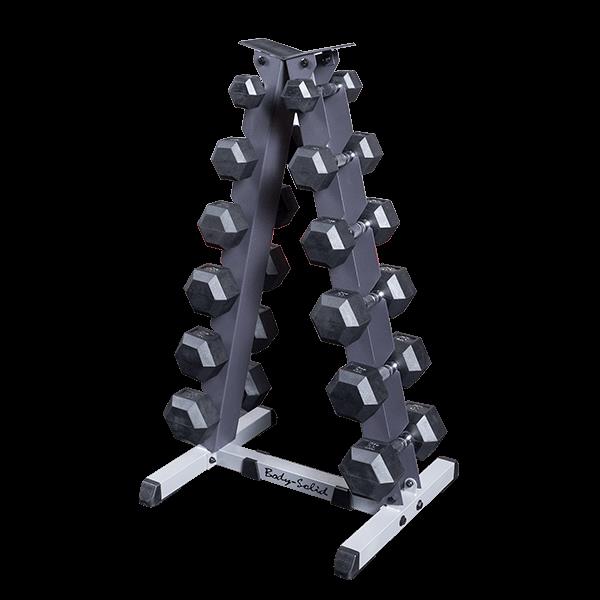 Grote foto body solid vertical dumbbell rack voor 6 paar dumbbells sport en fitness fitness