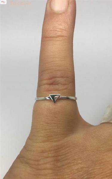 Grote foto zilveren smalle triangel driehoek ring sieraden tassen en uiterlijk ringen voor haar