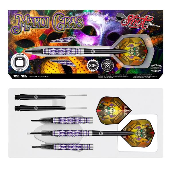 Grote foto softtip shot americana mardi grass 80 18 gram softtip shot americana mardi grass 80 18 gram sport en fitness darts