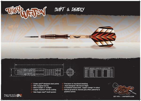 Grote foto shot tribal weapon 1 fw 90 tribal weapon 1 fw 90 25 gram sport en fitness darts