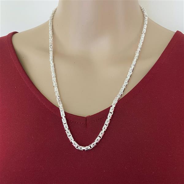 Grote foto zilveren ketting koningsschakel 60 cm 3.6 mm breed sieraden tassen en uiterlijk kettingen