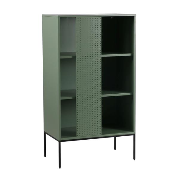 Grote foto en.casa metalen kast eidsvoll 135x75x45 cm groen en zwart huis en inrichting overige