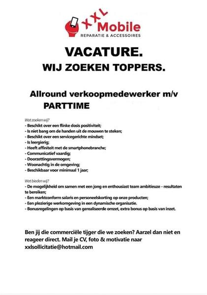 Grote foto fulltime parttime personeel gezocht in sneek vacatures detailhandel en winkelpersoneel