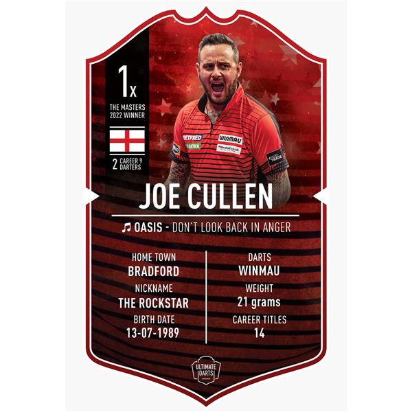 Grote foto ultimate card joe cullen 37x25 cm ultimate card joe cullen 37x25 cm sport en fitness darts