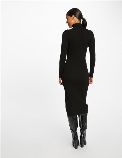 Grote foto fitted maxi jumper dress with slit 222 rmding kleding dames jurken en rokken