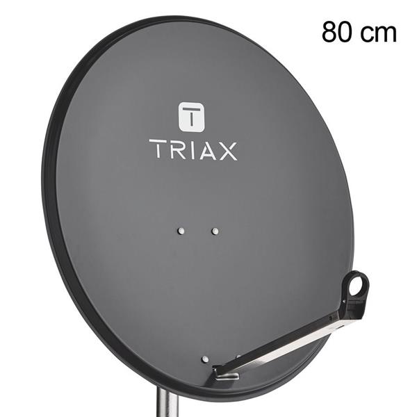 Grote foto triax tds 80cm schotel kleur 7016 antraciet telecommunicatie satellietontvangers