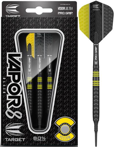 Grote foto softtip target vapor8 black yellow 80 softtip target vapor8 black yellow 80 sport en fitness darts