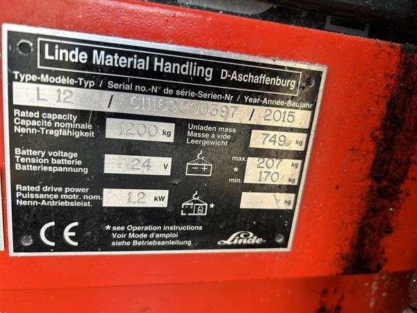 Grote foto vs 21435 elektrische stapelaar linde l12 3010mm bj2015 doe het zelf en verbouw hefwerktuigen