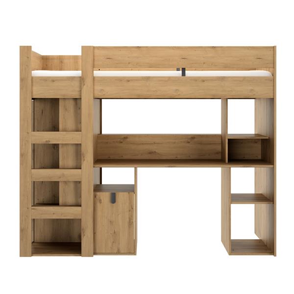 Grote foto lugano hoogslaper met bureau 90x200 eiken gami kinderen en baby complete kinderkamers